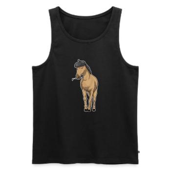 Pferd Maler Pinsel Malen - Männer Premium Bio Tank Top - Schwarz - Vorne - Michal (187cm)