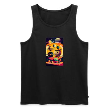 Sonnensystem | Planeten | Weltall | Stern - Männer Premium Bio Tank Top - Schwarz - Vorne - Michal (187cm)