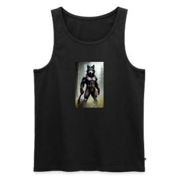 Werwolf | Wolf | Fabelwesen | Monster | Mystisch - Männer Premium Bio Tank Top - Schwarz - Vorne - Michal (187cm)