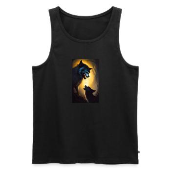 Werwolf | Wolf | Fabelwesen | Monster | Mystisch - Männer Premium Bio Tank Top - Schwarz - Vorne - Michal (187cm)
