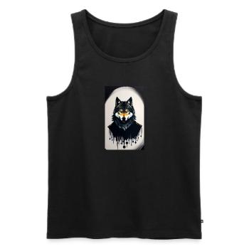 Loup-garou | Loup | Créatures mythiques | Monstres | Mystique - Débardeur bio Premium Homme - noir - Devant - Michal (187cm)