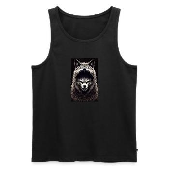 Werwolf | Wolf | Fabelwesen | Monster | Mystisch - Männer Premium Bio Tank Top - Schwarz - Vorne - Michal (187cm)