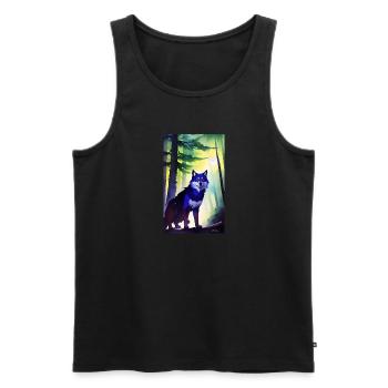 Werwolf | Wolf | Fabelwesen | Monster | Mystisch - Männer Premium Bio Tank Top - Schwarz - Vorne - Michal (187cm)