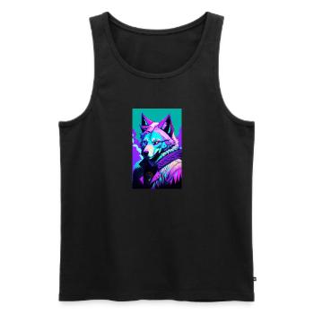 Werwolf | Wolf | Fabelwesen | Monster | Mystisch - Männer Premium Bio Tank Top - Schwarz - Vorne - Michal (187cm)