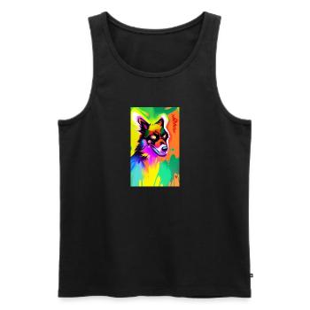 Werwolf | Wolf | Fabelwesen | Monster | Mystisch - Männer Premium Bio Tank Top - Schwarz - Vorne - Michal (187cm)