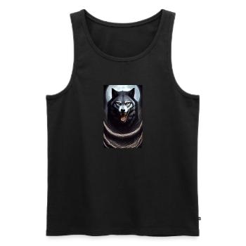 Werwolf | Wolf | Fabelwesen | Monster | Mystisch - Männer Premium Bio Tank Top - Schwarz - Vorne - Michal (187cm)