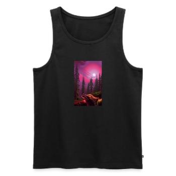 Werwolf | Wolf | Fabelwesen | Monster | Mystisch - Männer Premium Bio Tank Top - Schwarz - Vorne - Michal (187cm)