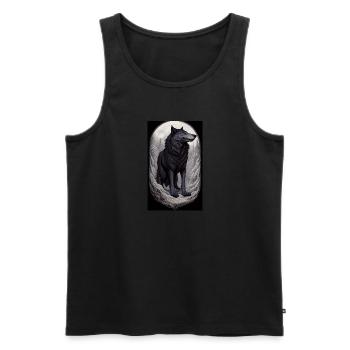 Werwolf | Wolf | Fabelwesen | Monster | Mystisch - Männer Premium Bio Tank Top - Schwarz - Vorne - Michal (187cm)