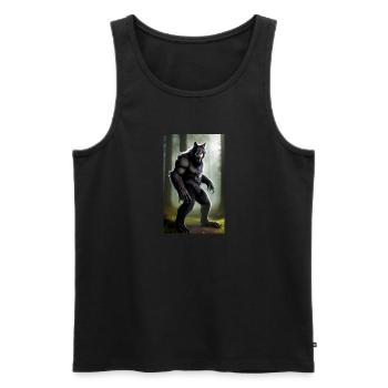 Werwolf | Wolf | Fabelwesen | Monster | Mystisch - Männer Premium Bio Tank Top - Schwarz - Vorne - Michal (187cm)