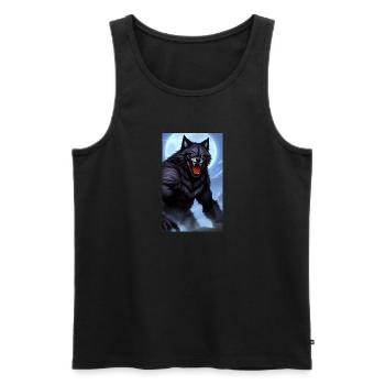 Werwolf | Wolf | Fabelwesen | Monster | Mystisch - Männer Premium Bio Tank Top - Schwarz - Vorne - Michal (187cm)