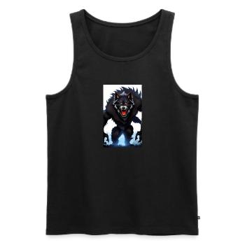 Werwolf | Wolf | Fabelwesen | Monster | Mystisch - Männer Premium Bio Tank Top - Schwarz - Vorne - Michal (187cm)