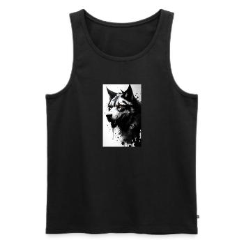 Werwolf | Wolf | Fabelwesen | Monster | Mystisch - Männer Premium Bio Tank Top - Schwarz - Vorne - Michal (187cm)