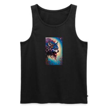 Werwolf | Wolf | Fabelwesen | Monster | Mystisch - Männer Premium Bio Tank Top - Schwarz - Vorne - Michal (187cm)