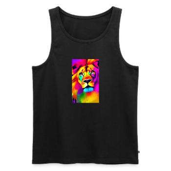 Leo | Animal | Predator | Roar | King | Africa - Men's Premium Organic Tank Top - black - Front - AI Model Male 178 light (178cm)