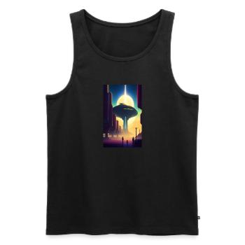 Alien | UFO | Raumschiff | UAP | außerirdische - Männer Premium Bio Tank Top - Schwarz - Vorne - AI Model Male 178 light (178cm)