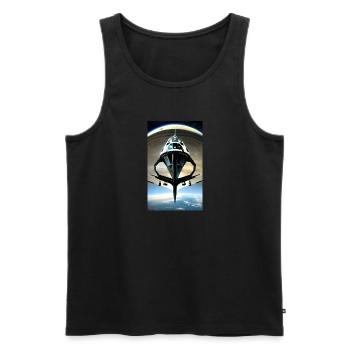 Alien | UFO | Spaceship | UAP | alien - Men's Premium Organic Tank Top - black - Front - AI Model Male 178 light (178cm)