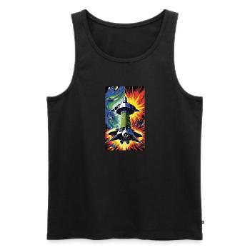 Alien | UFO | Spaceship | UAP | alien - Men's Premium Organic Tank Top - black - Front - AI Model Male 178 light (178cm)