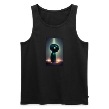 Extraterrestre | OVNI | Vaisseau spatial | PAU | étranger - Débardeur bio Premium Homme - noir - Devant - AI Model Male 178 light (178cm)