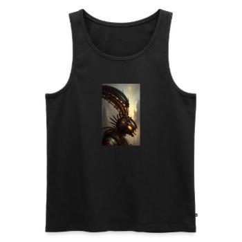 Extraterrestre | OVNI | Vaisseau spatial | PAU | étranger - Débardeur bio Premium Homme - noir - Devant - AI Model Male 178 light (178cm)
