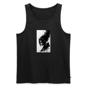 Extraterrestre | OVNI | Vaisseau spatial | PAU | étranger - Débardeur bio Premium Homme - noir - Devant - AI Model Male 178 light (178cm)