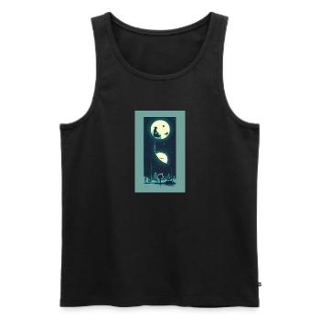 Extraterrestre | OVNI | Vaisseau spatial | PAU | étranger - Débardeur bio Premium Homme - noir - Devant - AI Model Male 178 light (178cm)