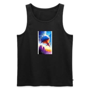 Extraterrestre | OVNI | Vaisseau spatial | PAU | étranger - Débardeur bio Premium Homme - noir - Devant - AI Model Male 178 light (178cm)