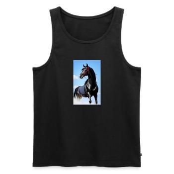 Cheval | Équitation | Animal | Monture | Coloré - Débardeur bio Premium Homme - noir - Devant - Michal (187cm)