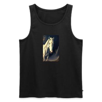 Cheval | Équitation | Animal | Monture | Coloré - Débardeur bio Premium Homme - noir - Devant - Michal (187cm)