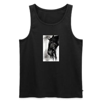 Cheval | Équitation | Animal | Monture | Coloré - Débardeur bio Premium Homme - noir - Devant - Michal (187cm)