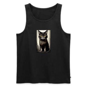 Katze | Haustier | Katzenfan - Männer Premium Bio Tank Top - Schwarz - Vorne - AI Model Male 178 light (178cm)