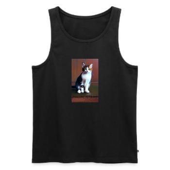 Chat | Animal de compagnie | Fan de chat | mignon | Chaton - Débardeur bio Premium Homme - noir - Devant - AI Model Male 178 light (178cm)