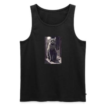 Chat | Animal de compagnie | Fan de chat | mignon | Chaton - Débardeur bio Premium Homme - noir - Devant - AI Model Male 178 light (178cm)
