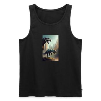 Dinosaurier | T-Rex | Tyrannosaurus - Männer Premium Bio Tank Top - Schwarz - Vorne - Michal (187cm)