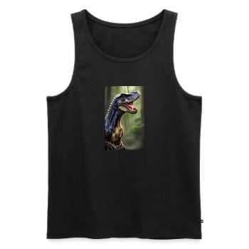 Dinosaurier | T-Rex | Tyrannosaurus - Männer Premium Bio Tank Top - Schwarz - Vorne - Michal (187cm)