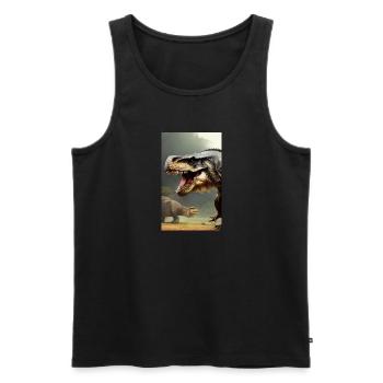 Dinosaurier | T-Rex | Tyrannosaurus - Männer Premium Bio Tank Top - Schwarz - Vorne - Michal (187cm)