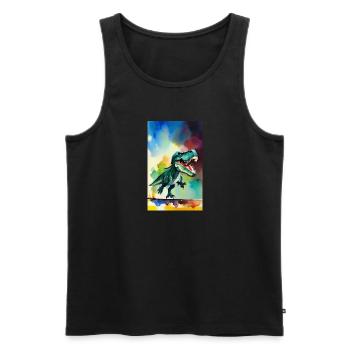 Dinosaurier | T-Rex | Tyrannosaurus - Männer Premium Bio Tank Top - Schwarz - Vorne - Michal (187cm)