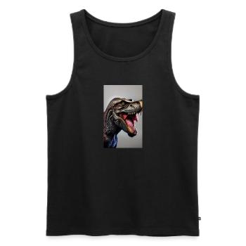 Dinosaurier | T-Rex | Tyrannosaurus - Männer Premium Bio Tank Top - Schwarz - Vorne - Michal (187cm)