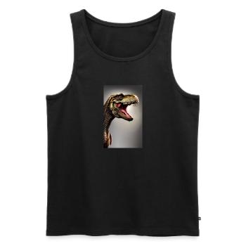 Dinosaurier | T-Rex | Tyrannosaurus - Männer Premium Bio Tank Top - Schwarz - Vorne - Michal (187cm)