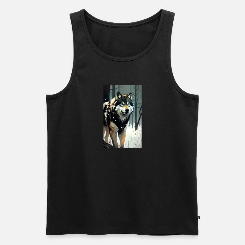 Wolf | Raubtier | Hund | Mystisch - Männer Premium Bio Tank Top - Schwarz