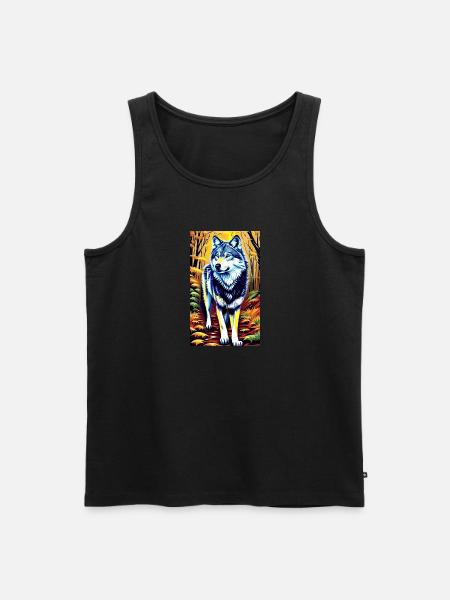 Wolf | Predator | Dog | Mystical - Men's Premium Organic Tank Top - black