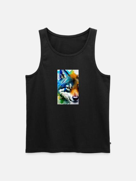 Wolf | Predator | Dog | Mystical - Men's Premium Organic Tank Top - black