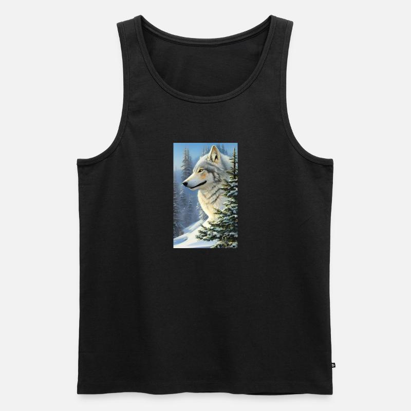 Wolf | Raubtier | Hund | Mystisch - Männer Premium Bio Tank Top - Schwarz