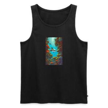 Shark | Great White Shark | Sea creature | Fish - Men's Premium Organic Tank Top - black - Front - AI Model Male 178 light (178cm)