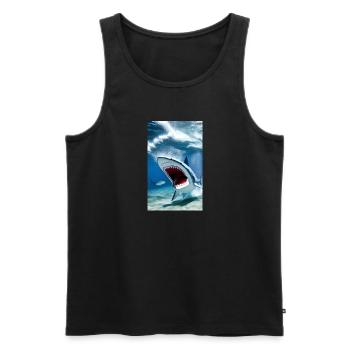 Shark | Great White Shark | Sea creature | Fish - Men's Premium Organic Tank Top - black - Front - AI Model Male 178 light (178cm)