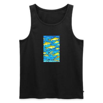 Shark | Great White Shark | Sea creature | Fish - Men's Premium Organic Tank Top - black - Front - AI Model Male 178 light (178cm)