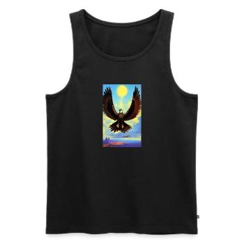 Aigle | Oiseaux | Liberté | Animaux - Débardeur bio Premium Homme - noir - Devant - AI Model Male 178 light (178cm)