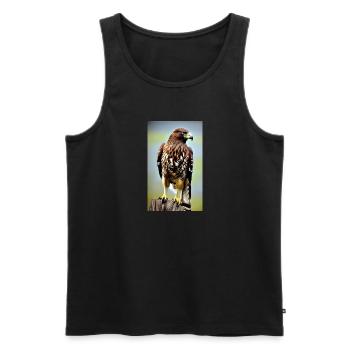 Aigle | Oiseaux | Liberté | Animaux - Débardeur bio Premium Homme - noir - Devant - AI Model Male 178 light (178cm)