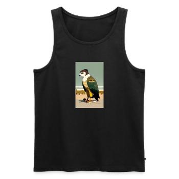 Aigle | Oiseaux | Liberté | Animaux - Débardeur bio Premium Homme - noir - Devant - AI Model Male 178 light (178cm)