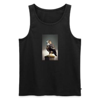 Aigle | Oiseaux | Liberté | Animaux - Débardeur bio Premium Homme - noir - Devant - AI Model Male 178 light (178cm)