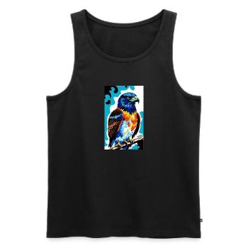 Aigle | Oiseaux | Liberté | Animaux - Débardeur bio Premium Homme - noir - Devant - AI Model Male 178 light (178cm)